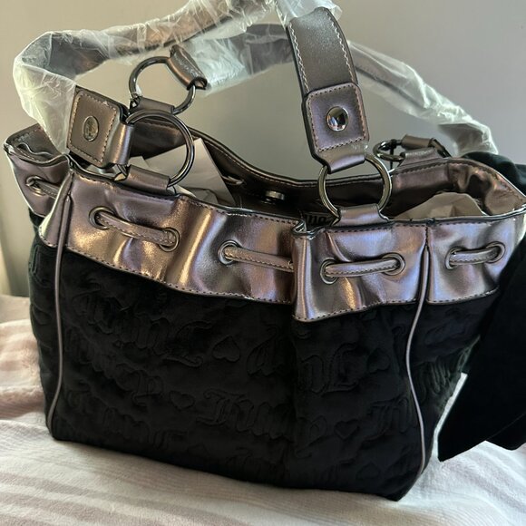 Juicy Couture Daydreamer 'Vintage Dreams' Tote Bag Black Liquorice/ Gunmetal NWT - Picture 2 of 11